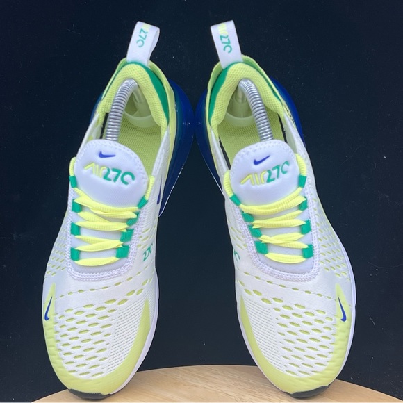 Nike Air Max 270BG White/ Green/ Blue Game Royal Shoes (FN6982 100) multi size - Picture 8 of 9